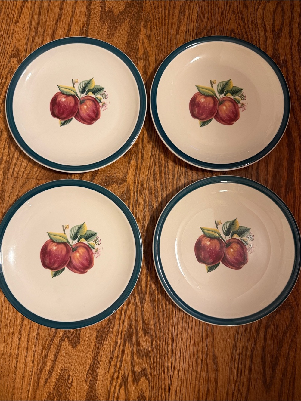 China Pearl Casuals Apple plates -- salad/dessert plates - set of 4 - VINTAGE